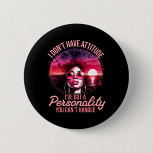 Afro Women Black Pride Afro American Girl Women Button