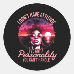 Afro Women Black Pride Afro American Girl Women Runder Aufkleber