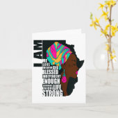 Afro You Are Enough I Am Insrational Sayings Motiv Karte (Gelbe Blume)