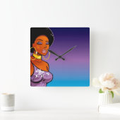 Afro-zentrale Wanduhr (Zuhause)