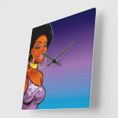 Afro-zentrale Wanduhr (Winkel)