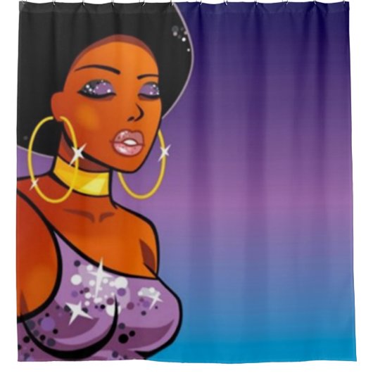 Afro-zentrierter Duschvorhang (Vorderseite)