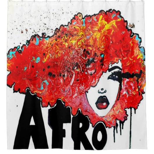 Afro-Zerstampfung Duschvorhang (Vorderseite)