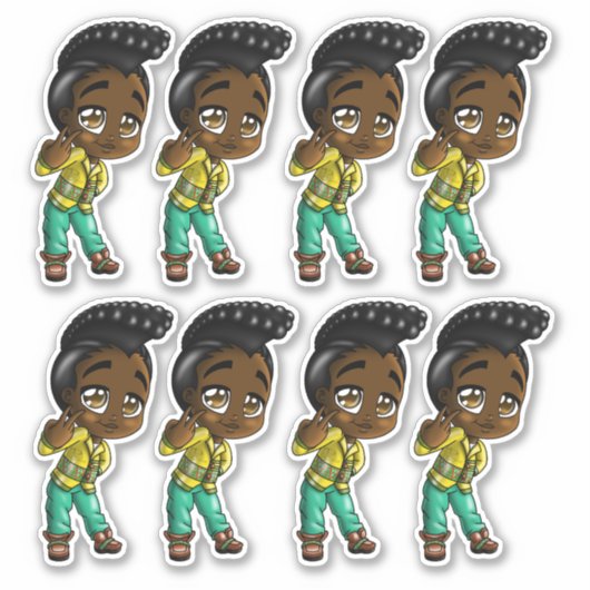 Afroamerikaner Aufkleber (Vorderseite)