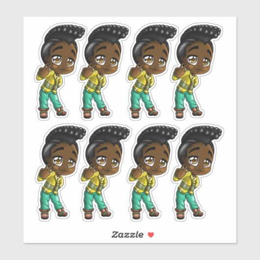 Afroamerikaner Aufkleber (Blatt)