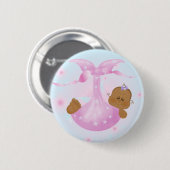 Afroamerikaner-Baby in der Decke Button (Vorne & Hinten)