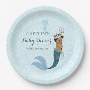 Afroamerikaner-Babymerman-Prinz Crown Pappteller