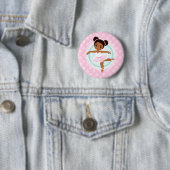 Afroamerikaner-Ballerina - rosa Ballett-Tänzer Button (Beispiel)