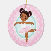 Afroamerikaner-Ballerina - rosa Ballett-Tänzer Keramik Ornament (Links)