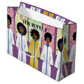 Afroamerikaner Carolers Sänger Weihnachtschor Große Geschenktüte (Vorderseite Schrägansicht)