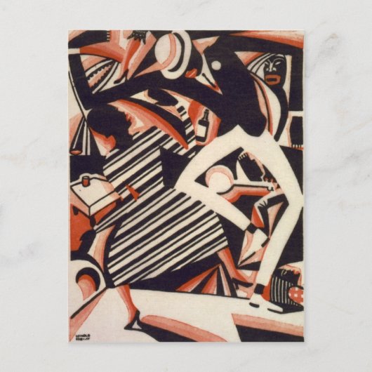 Afroamerikaner der 1920er - Zeichnend in zwei Farb Postkarte (Vorderseite)