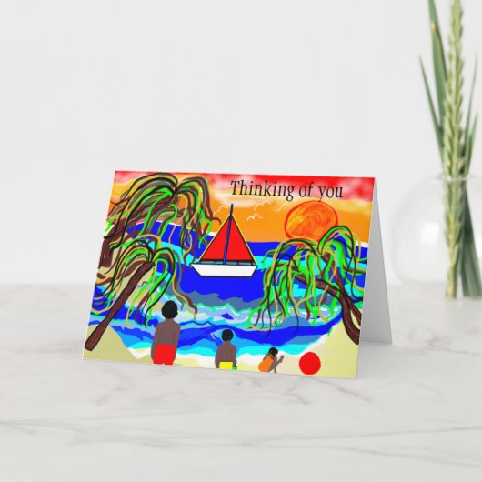 Afroamerikaner, der an Sie denkt Karte (Vorderseite)