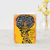 Afroamerikaner des christlichen Muttertags Karte (Gelbe Blume)