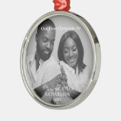 Afroamerikaner Erste Weihnachten als Mr. & Mrs. Fo Ornament Aus Metall (Links)