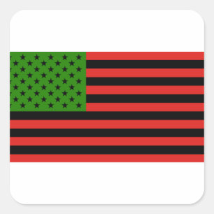 Afroamerikaner-Flagge - rotes Schwarzes und grün Quadratischer Aufkleber