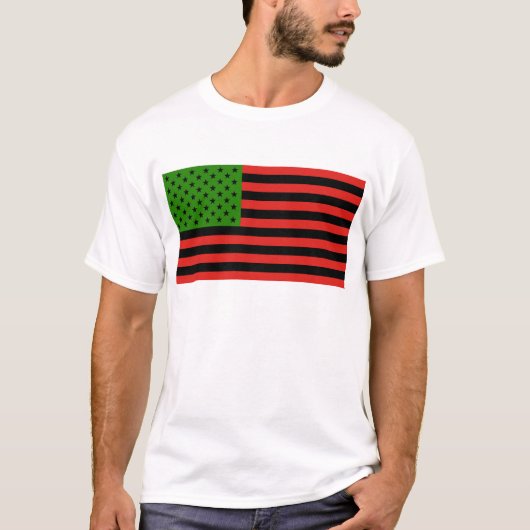 Afroamerikaner-Flagge - rotes Schwarzes und grün T-Shirt (Vorderseite)