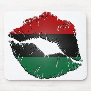 Afroamerikaner-Flaggen-Lippen Mousepad