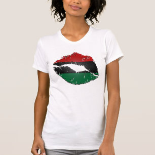 Afroamerikaner-Flaggen-Lippen T-Shirt
