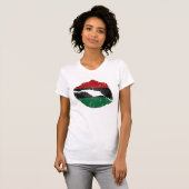 Afroamerikaner-Flaggen-Lippen T-Shirt (Vorne ganz)