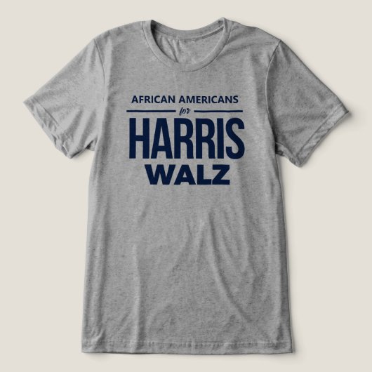 Afroamerikaner für Harris Walz Tri-Blend Shirt (Design Vorderseite)