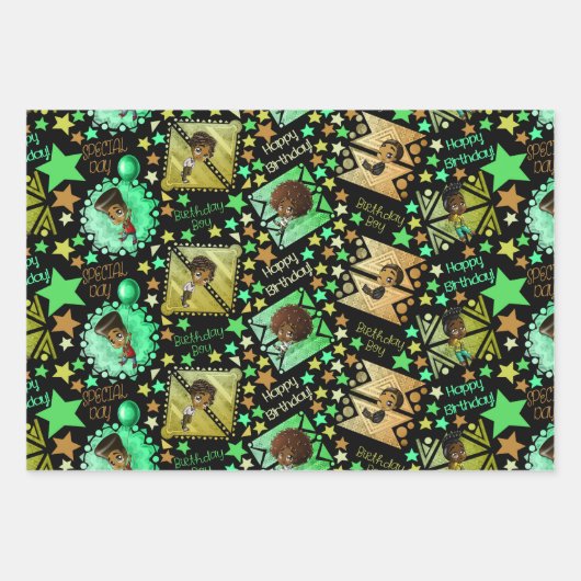 Afroamerikaner Geschenkpapier Set (Vorderseite 2)