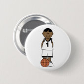 Afroamerikaner-Jungen-Basketball Button (Vorne & Hinten)