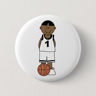 Afroamerikaner-Jungen-Basketball Button