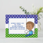 Afroamerikaner-Jungen-gymnastische Einladung (Stehend Vorderseite)