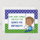 Afroamerikaner-Jungen-gymnastische Einladung (Rückseite)