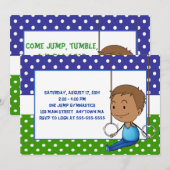 Afroamerikaner-Jungen-gymnastische Einladung (Vorne/Hinten)