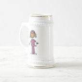 Afroamerikaner-Krankenschwester Bierglas (Vorderseite Links)