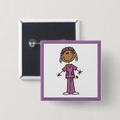Afroamerikaner-Krankenschwester Button (Vorne & Hinten)