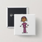 Afroamerikaner-Krankenschwester Button (Vorne & Hinten)