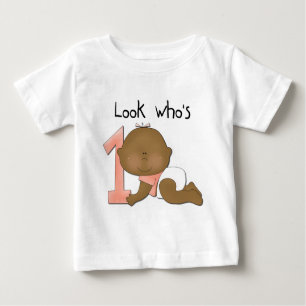 Afroamerikaner-Mädchen-1. Geburtstags-T-Shirts Baby T-shirt
