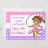 Afroamerikaner-Mädchen-Gymnastik-B-tägige Einladung (Rückseite)