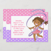 Afroamerikaner-Mädchen-Gymnastik-B-tägige Einladung (Vorne/Hinten)