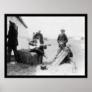 Afroamerikaner mit Kasoos und Gitarre 1914 Poster