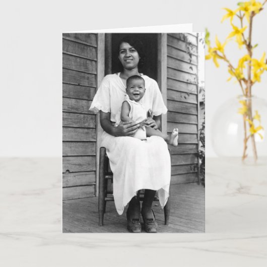 Afroamerikaner-Mutter-und Kinderkarte Karte (Gelbe Blume)