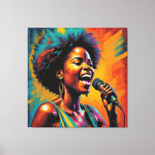 Afroamerikaner Neon Colored Impressionist Leinwanddruck