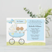 Afroamerikaner paart Babyparty-Einladung Einladung (Stehend Vorderseite)