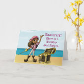 Afroamerikaner Pirate Birthday Karte (Gelbe Blume)