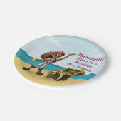 Afroamerikaner Pirate Birthday Pappteller (Schrägansicht)