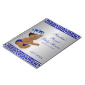 Afroamerikaner-Prinz Blue Silver Gift Guest Notizblock (Linke Seite)