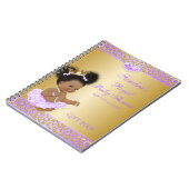 Afroamerikaner-Prinzessin Lilac Gold Gift Guest Notizblock (Linke Seite)