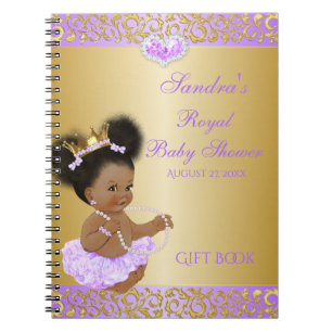 Afroamerikaner-Prinzessin Lilac Gold Gift Guest Notizblock