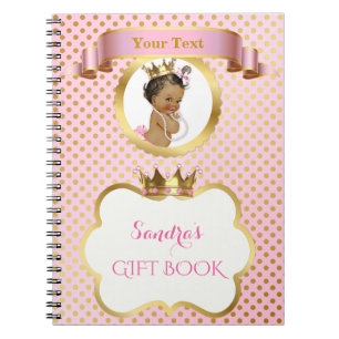 Afroamerikaner-Prinzessin Pink Gold Gift Guest Notizblock