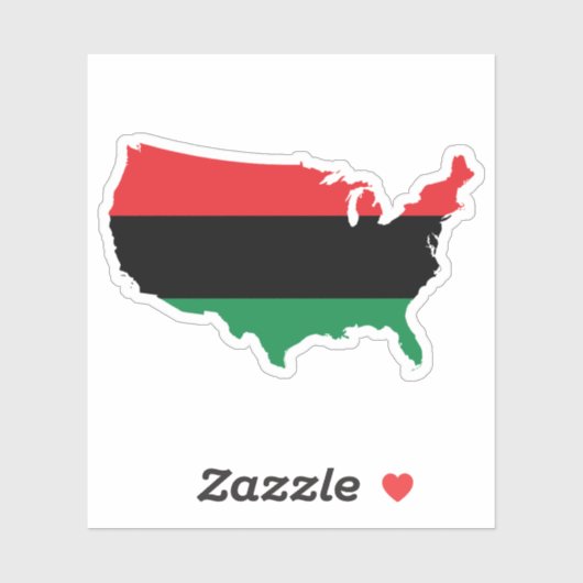 Afroamerikaner _ Rot, Schwarz und Grün Aufkleber (Blatt)