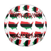 Afroamerikaner _ Rot, Schwarz und Grün Baseball (Rückseite)