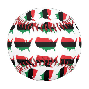 Afroamerikaner _ Rot, Schwarz und Grün Baseball