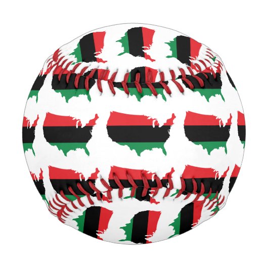 Afroamerikaner _ Rot, Schwarz und Grün Baseball (Vorderseite)